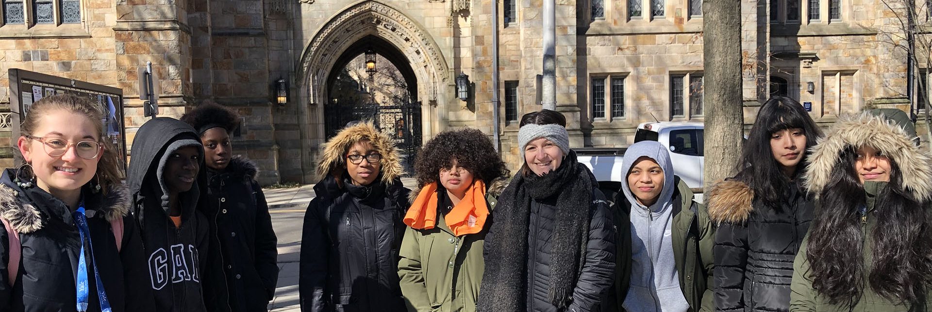 HEAF students tour the campus of Yale University